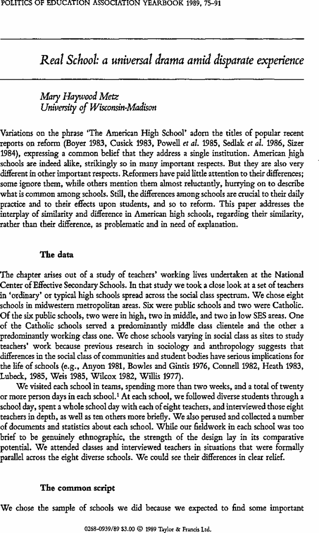 Real School Front Page