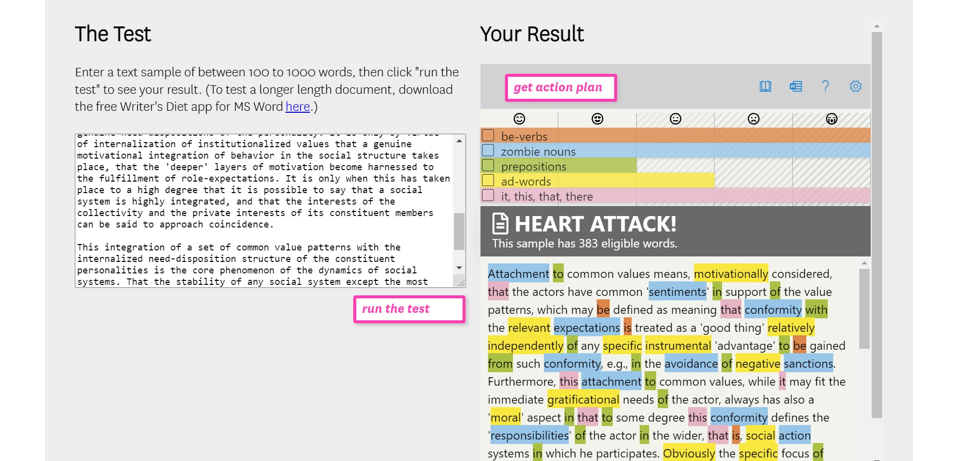 Parsons in Writers Diet